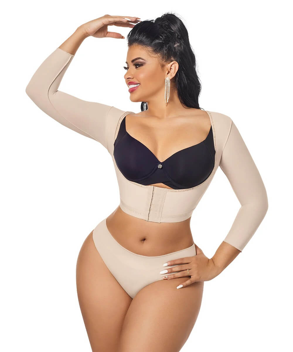Post op Open Bust Vest with Sleeves • Beige ( Ref. C-034 )