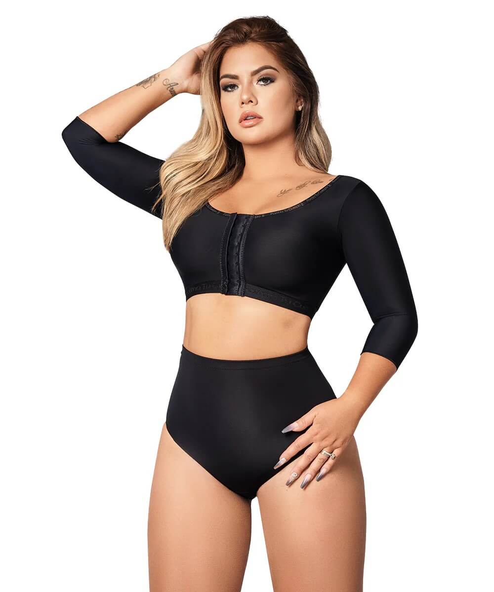Post op Bra With Sleeves • Black ( Ref. C-080 )