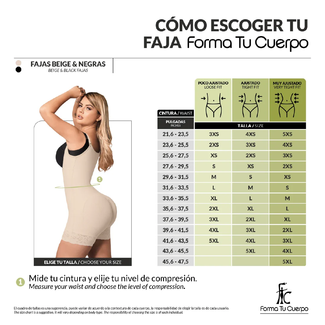 Knee Length Bodysuit With Bra • Long Sleeves • Lateral Zipper • Beige ( Ref. O-102 )