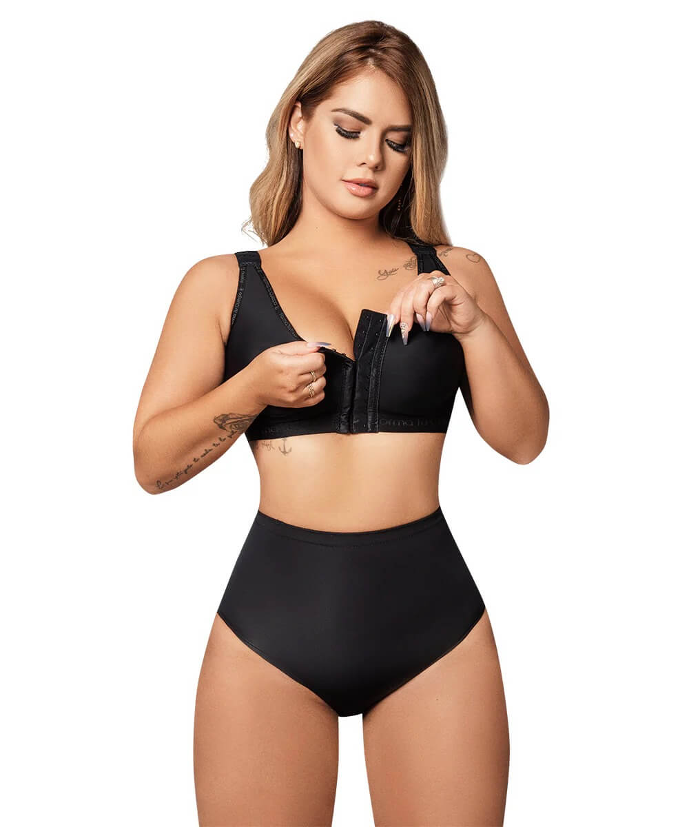 Post op Enhance Bra Wide Straps • Black ( Ref. C-082 )