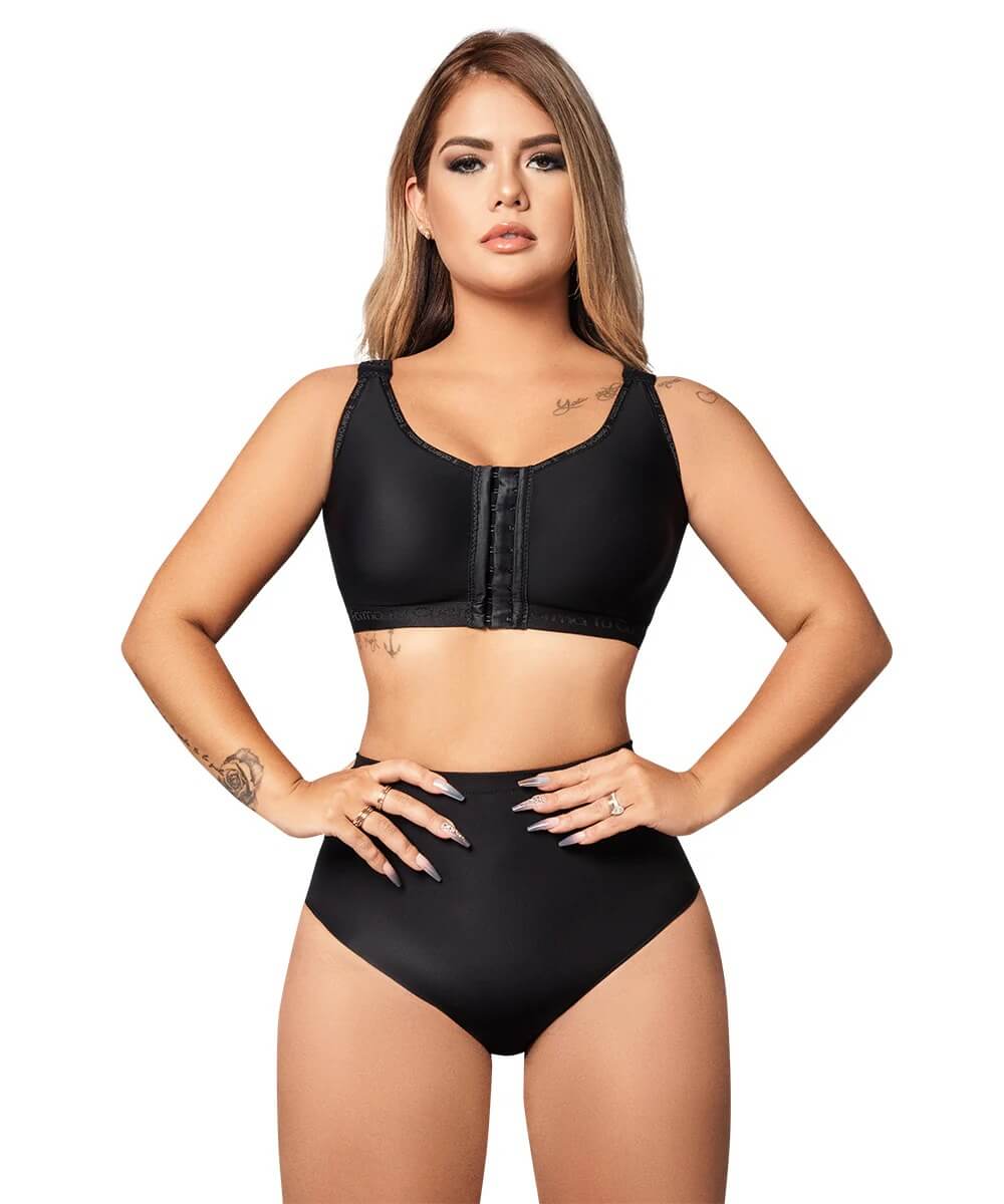 Post op Enhance Bra Wide Straps • Black ( Ref. C-082 )