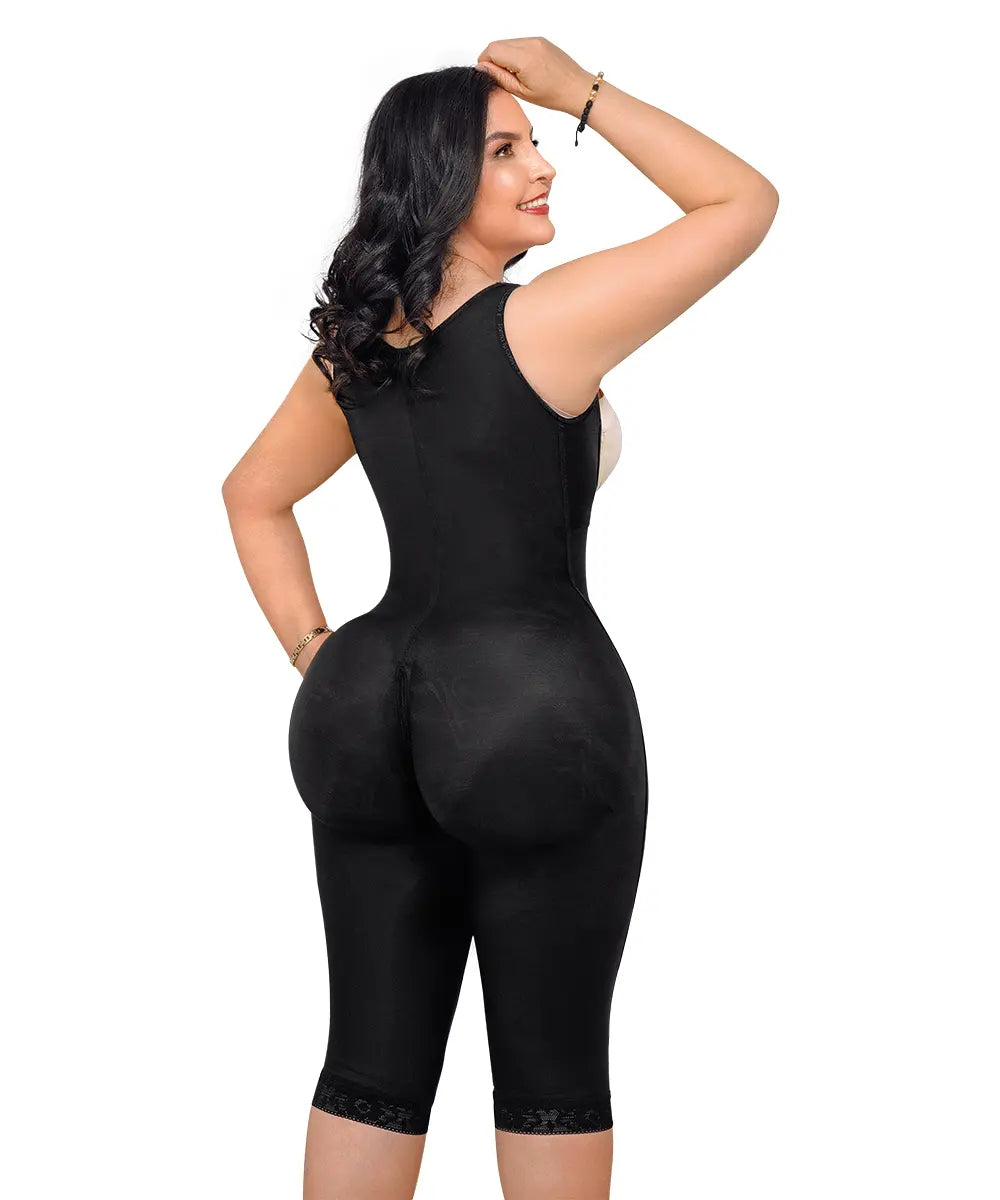 LUXI-223 NEGRO / LUXI-013 BEIGE FAJA RODILLA GLUTEO INVISIBLE MANGA SISA