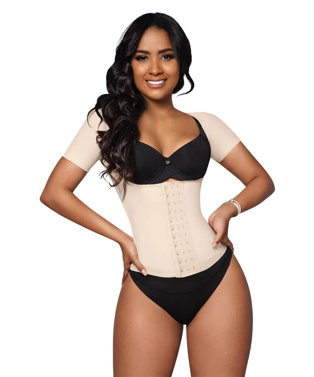 Vest Shaper With Short Sleeves • Beige  • Black ( Ref. O-062 / O-066 )